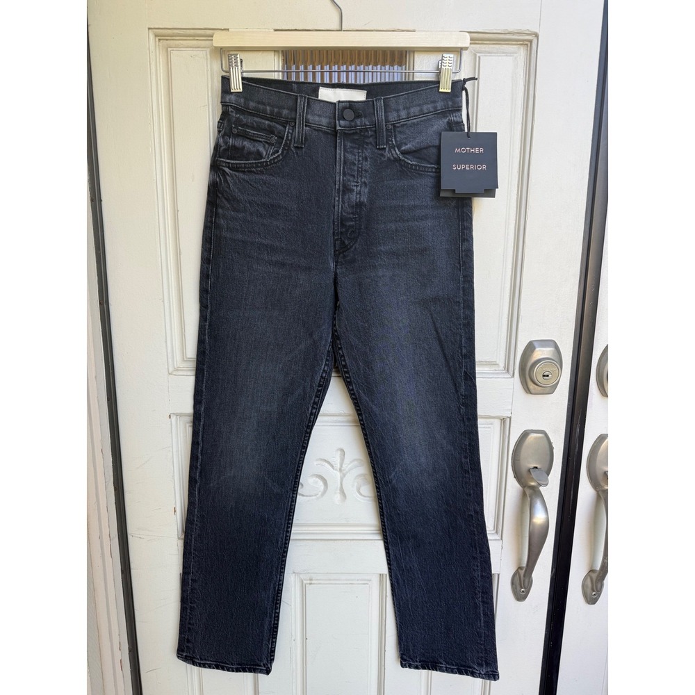 Mother Superior The Tomcat Ankle Jeans On The Fly Black Straight Leg Size 26